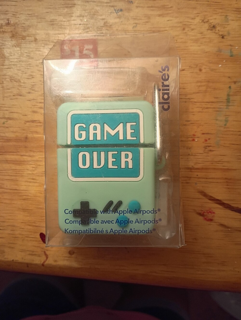 Claire's Mint Green 'Game Over' AirPods Case